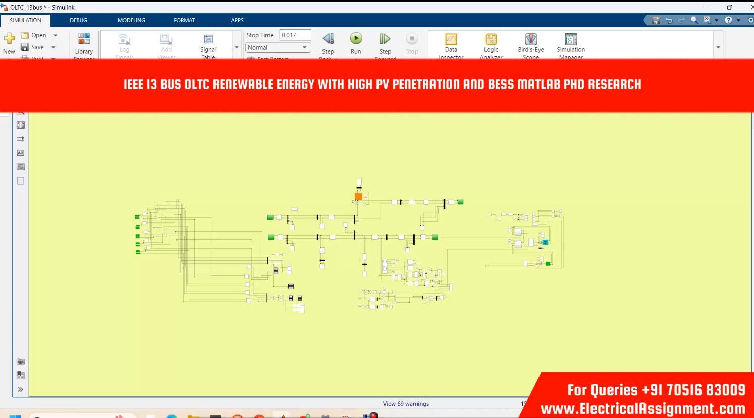 IEEE 14 Bus System with Solar PV, Wind Farm & BESS - MATLAB Simulink screenshot 8
